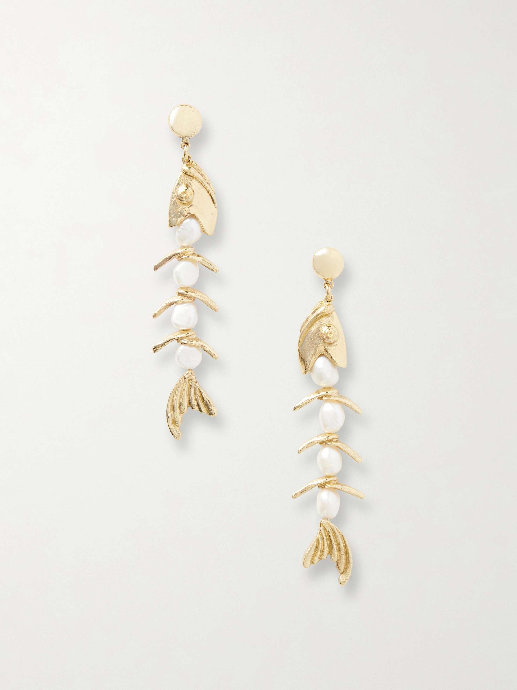 Calypso Gold-Tone and Pearl Drop Earrings
