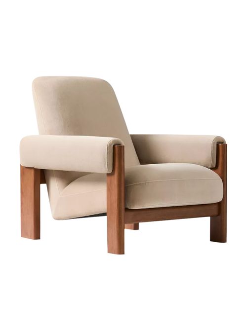 Nils Deluxe Velvet Chair, Natural