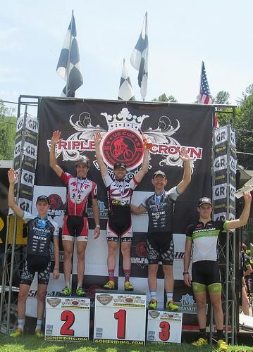 The men's elite podium at the Triple Crown East round in Fontana, North Carolina