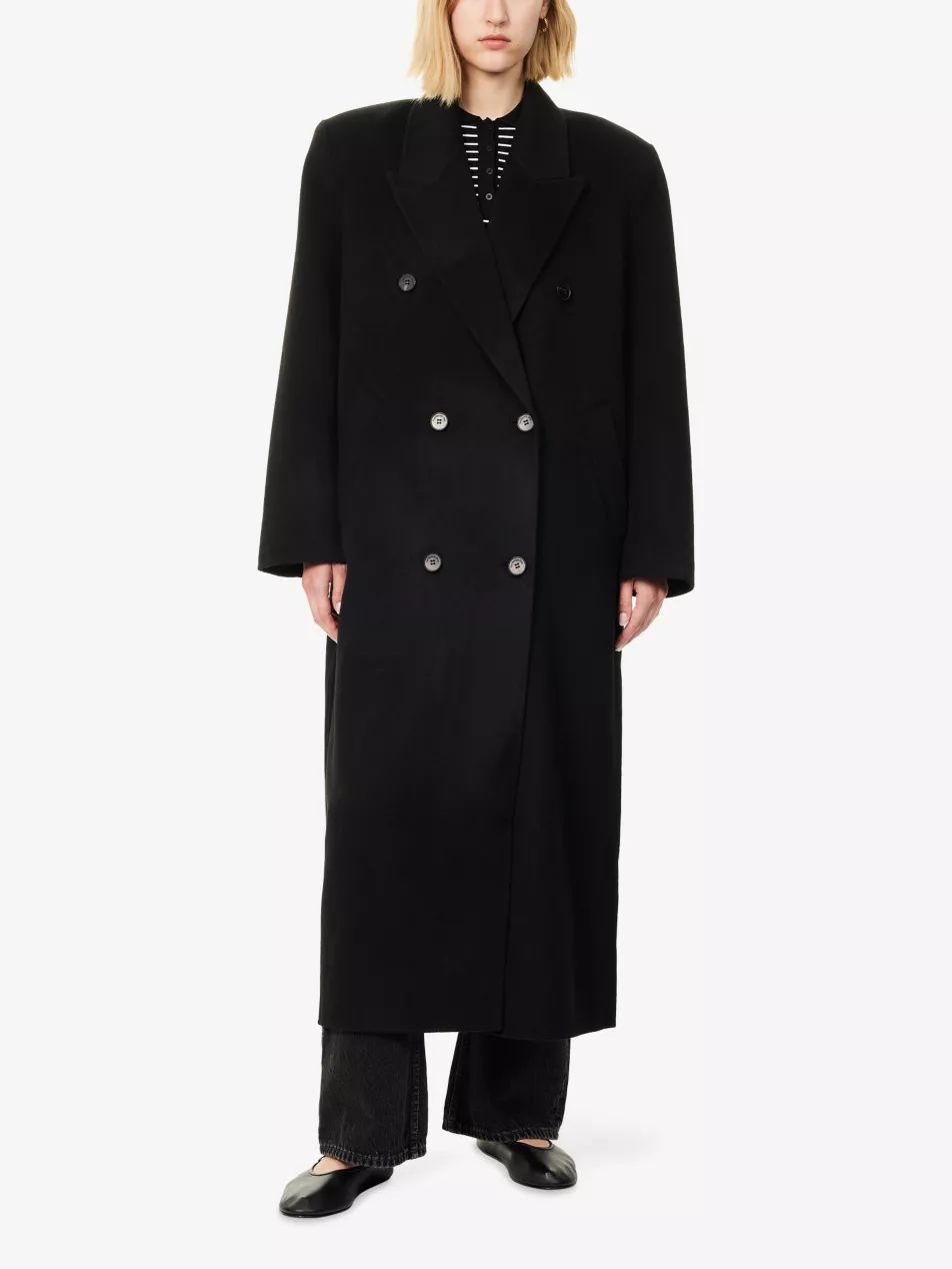 Gaia Double-Breasted Wool-Blend Coat