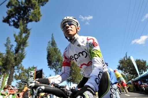Colombian cyclist Giovanny Baez is seen after winning the 51st Cycling Tour of Guatemala