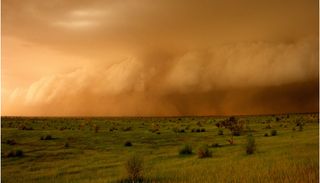 Squall line of a thunderstorm in Mali