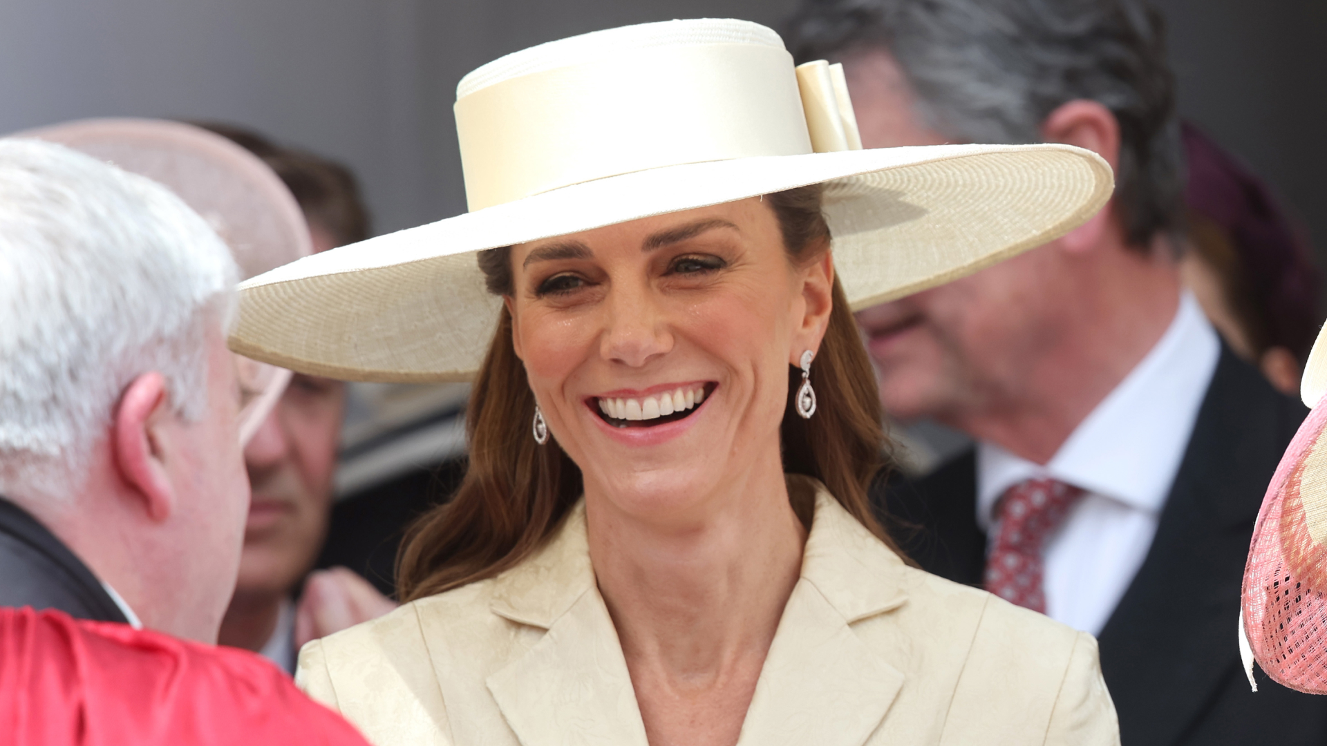 Princess Kate Garter Day 2026, wearing a pale yellow hat and matching blazer