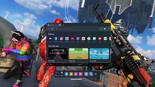 Meta Quest 2 multitasking with Oculus Browser in-game