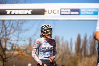 Justine Barrow took the win at the Gravelista Beechworth round of the UCI Gravel World Series in 2023, beginning a run of results that marked her out as a rider to watch at the Australian Gravel Championships