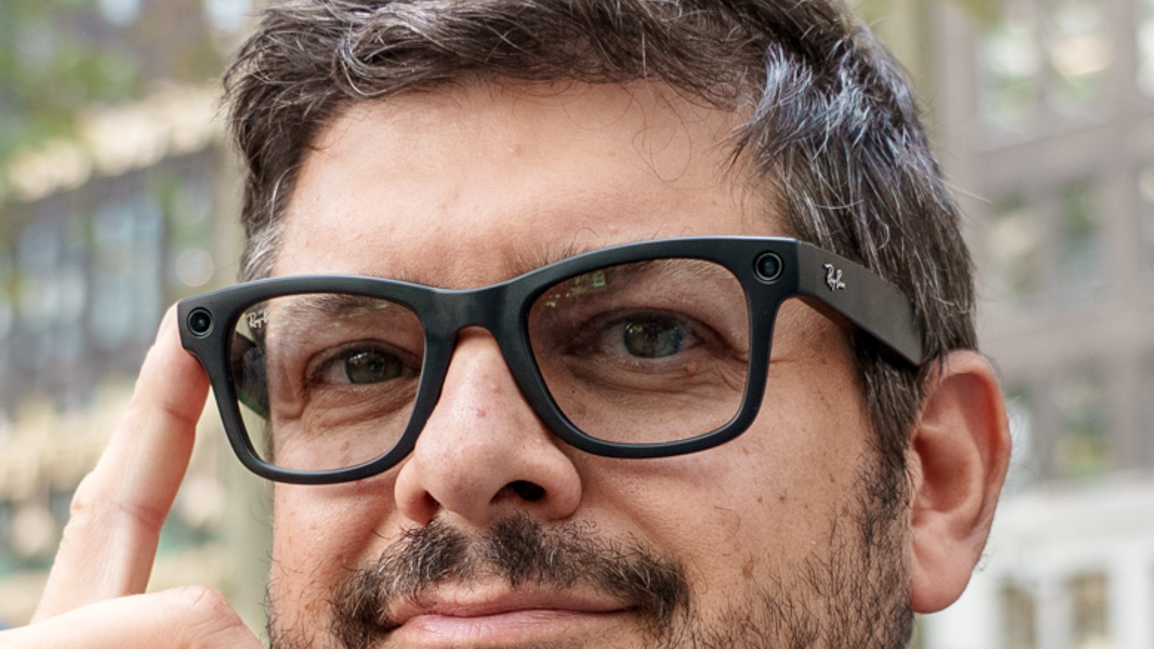 Tom's Guide's Mike Prospero wearing the Meta Ray-Ban (gen 2) smart glasses