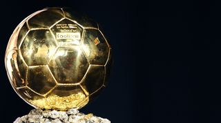 General view of the Ballon d'Or trophy in 2008.