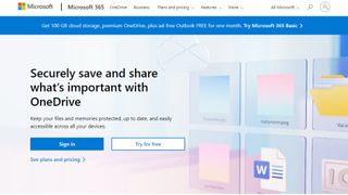Microsoft OneDrive website screenshot