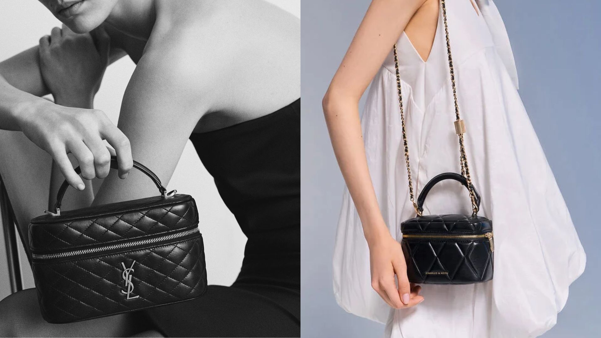 Image of YSL &amp; Charles &amp; Keith vanity bag