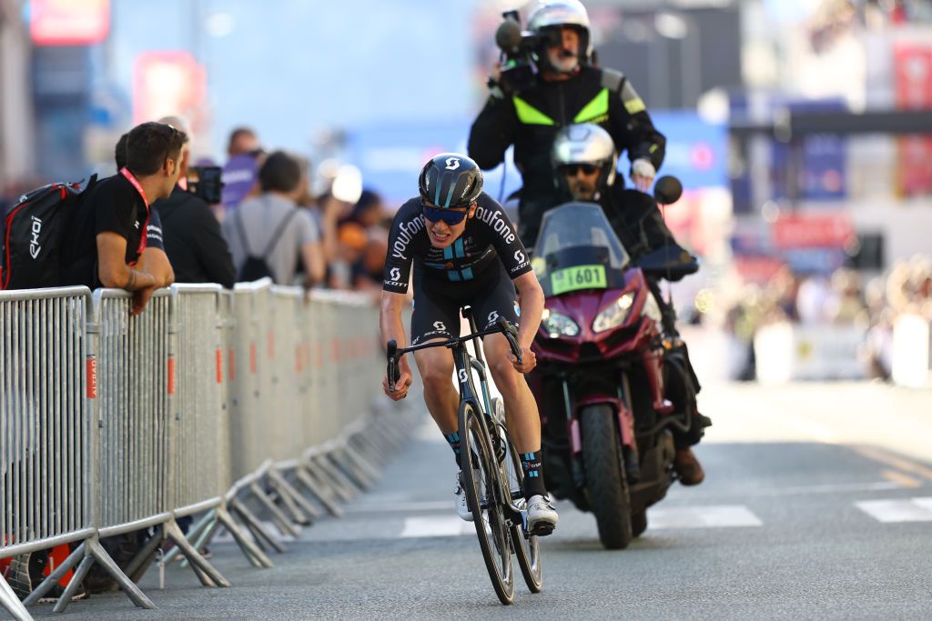TRONDHEIM NORWAY AUGUST 14 Andreas Leknessund of Norway and Team DSM attacks to win he 9th Arctic Race Of Norway 2022 Stage 4 a 1591km stage from Trondheim to Trondheim ArcticRace on August 14 2022 in Trondheim Norway Photo by Michael SteeleGetty Images
