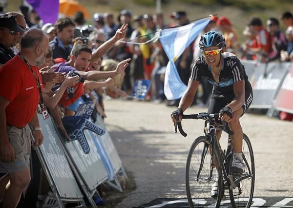 Richie Porte (Sky) cracked in the stage 20 finale and finished second to Denis Menchov.