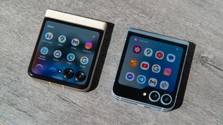 The Motorola Razr 2024 next to the Samsung Galaxy Z Flip 6