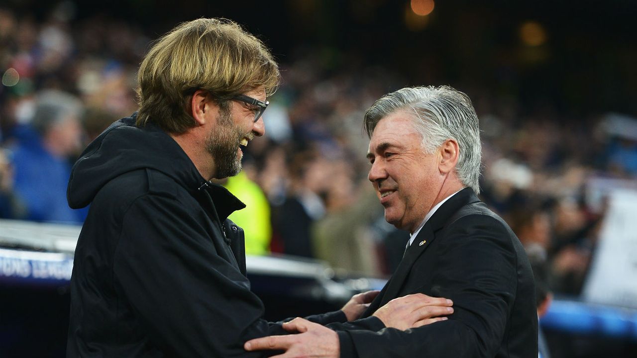 Napoli vs. Liverpool Jurgen Klopp Carlo Ancelotti Champions League