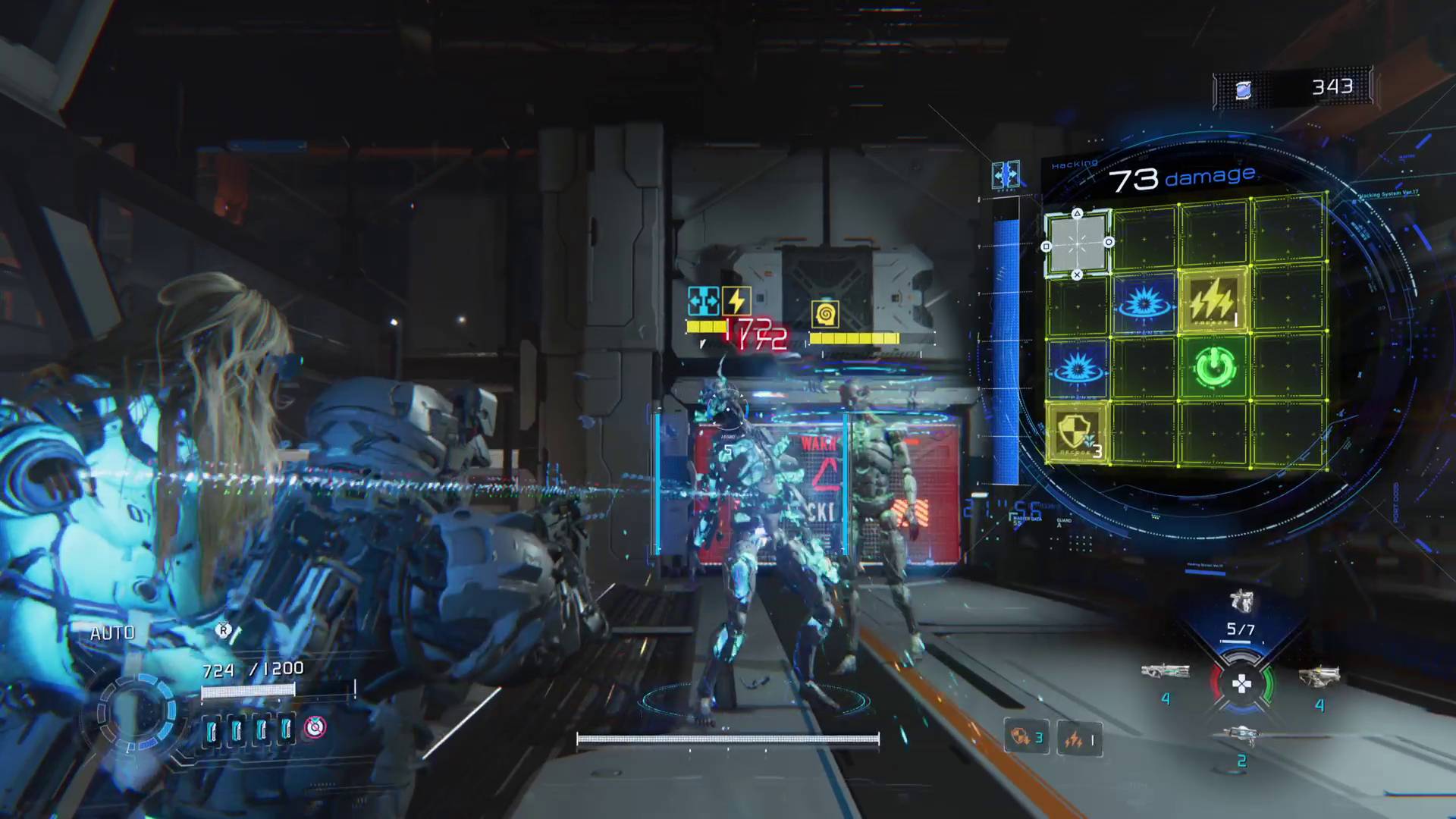 Pragmata hacking with offense nodes from offense mode chip