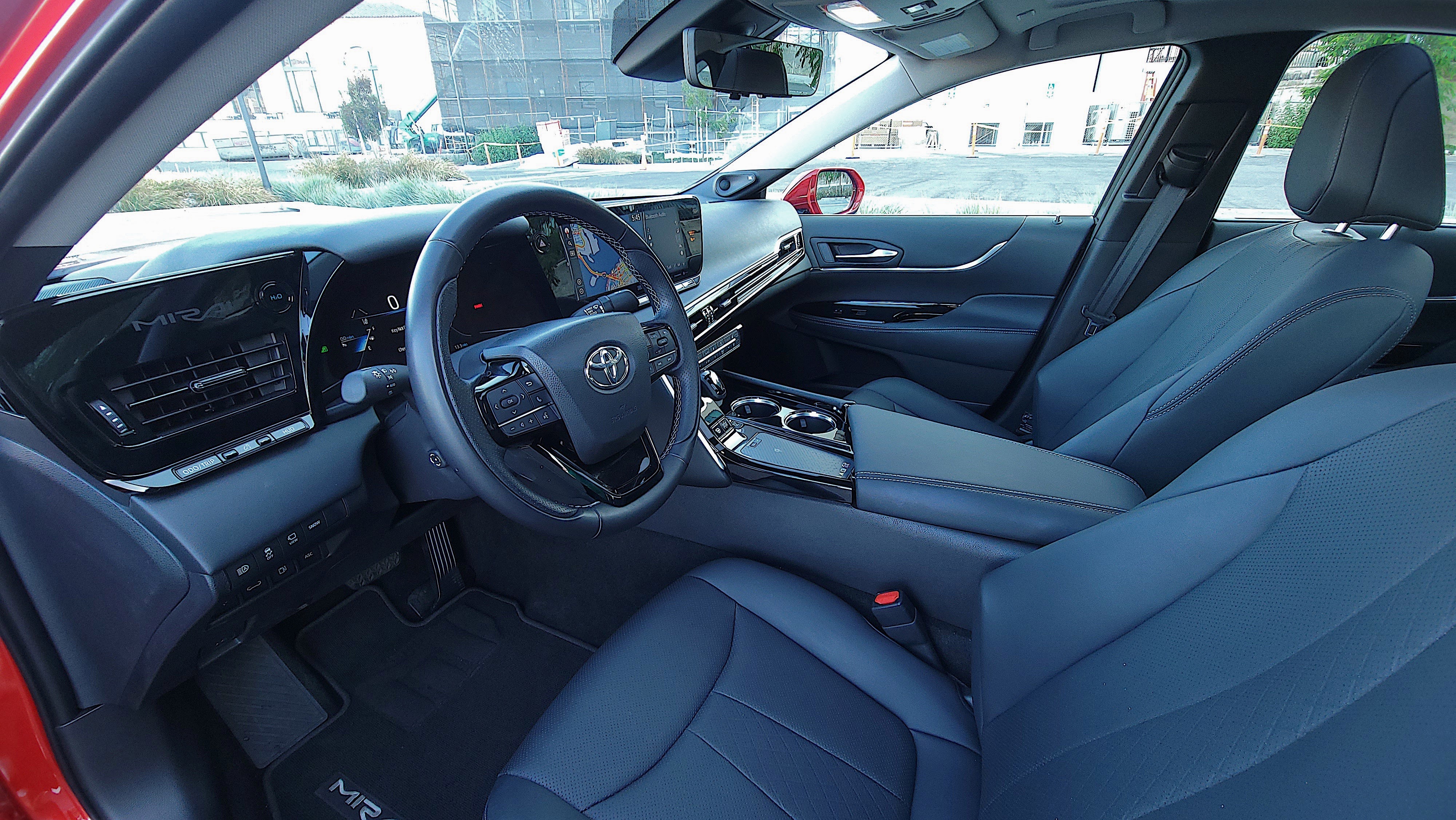 View of dash and front seats in the Toyota Mirai (2021)