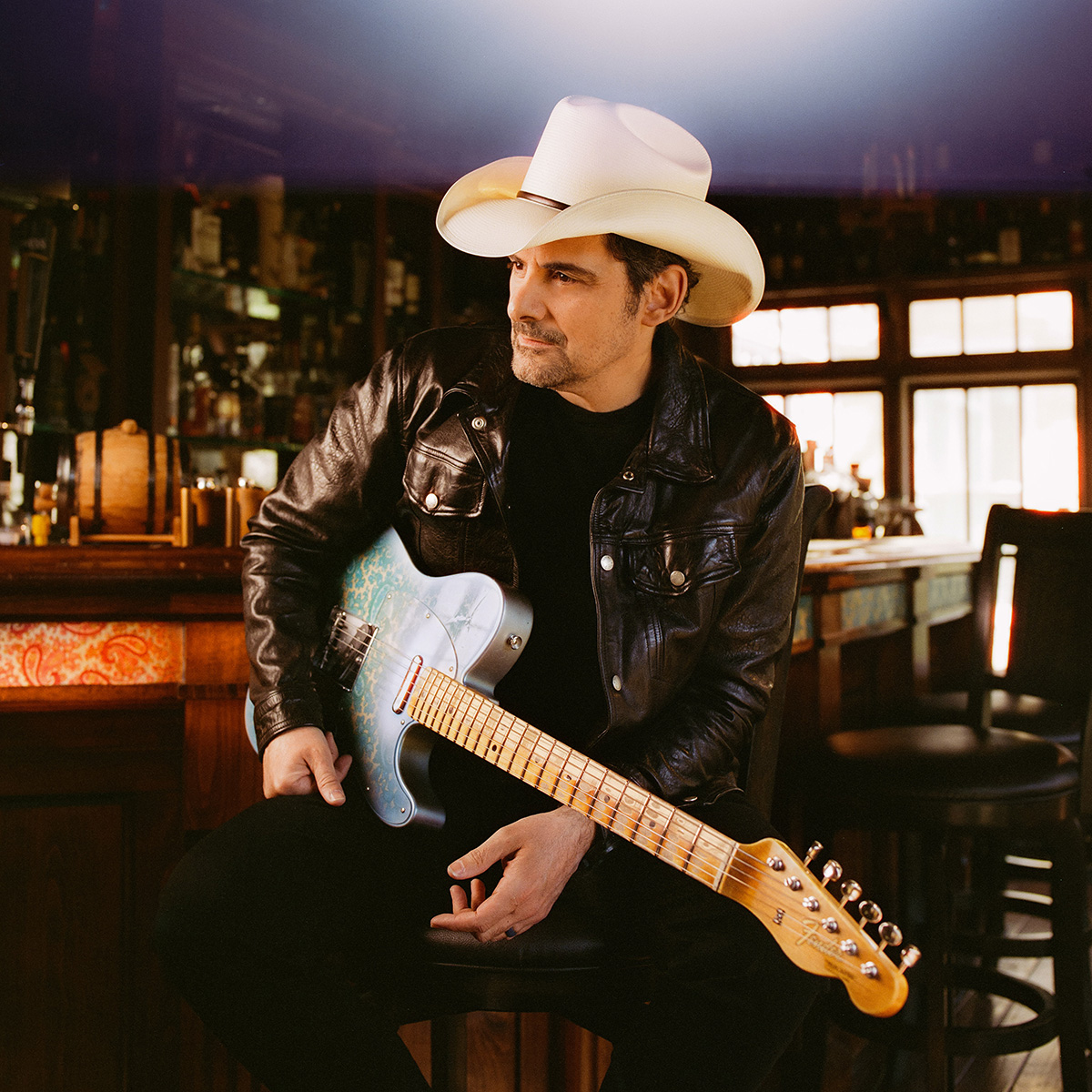 Brad Paisley holding his Limited Edition Brad Paisley 1967 "Lost Paisley" Telecaster