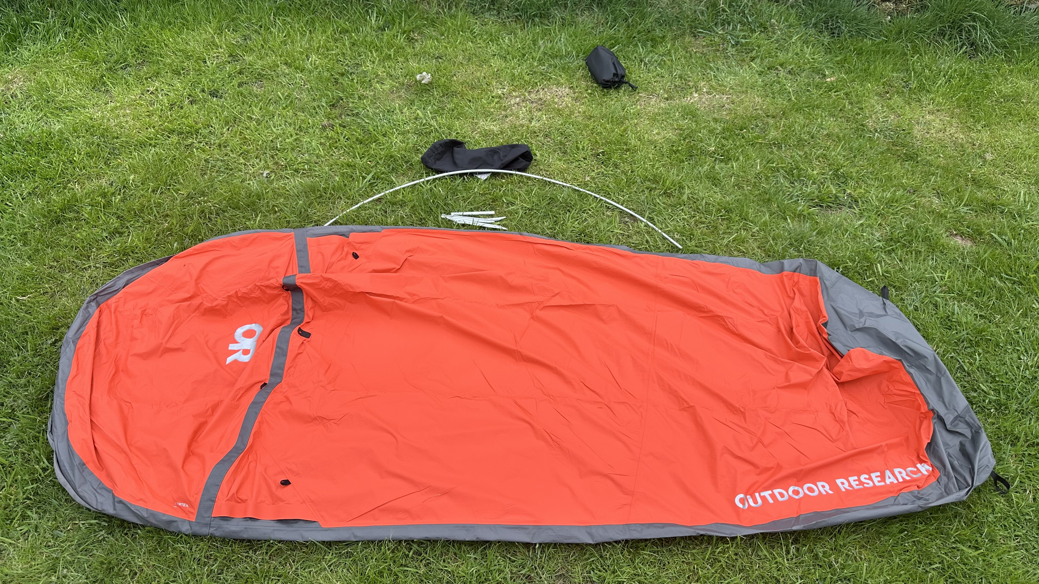 Outdoor Research Helium UL Bivy - being pitched
