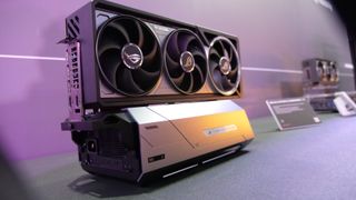 Asus ROG XG Station 3 on a desktop at Computex 2025.