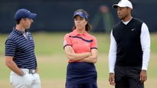 Tiger Woods and Rory McIlroy with Georgia Hall