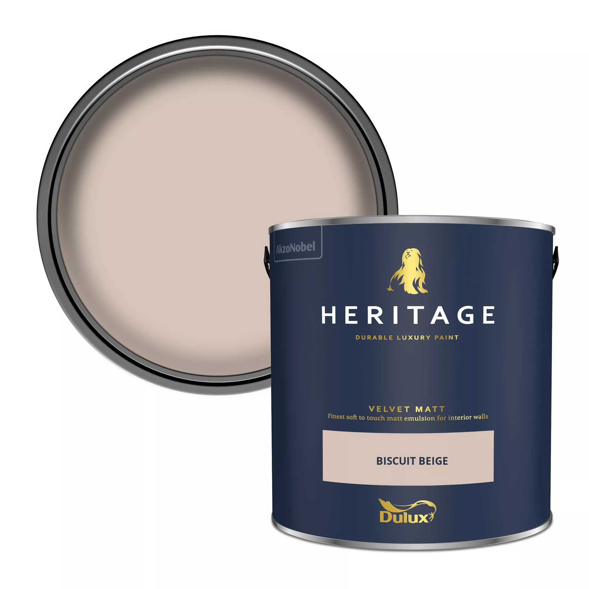 Dulux Heritage Biscuit Beige Velvet Matt Wall Paint, 2.5l