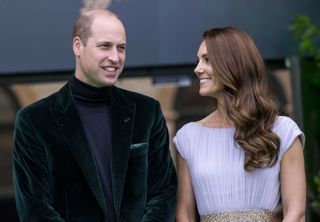 Catherine, Duchess of Cambridge and Prince William, Duke of Cambridge attend the Earthshot Prize 2021 at Alexandra Palace on October 17, 2021