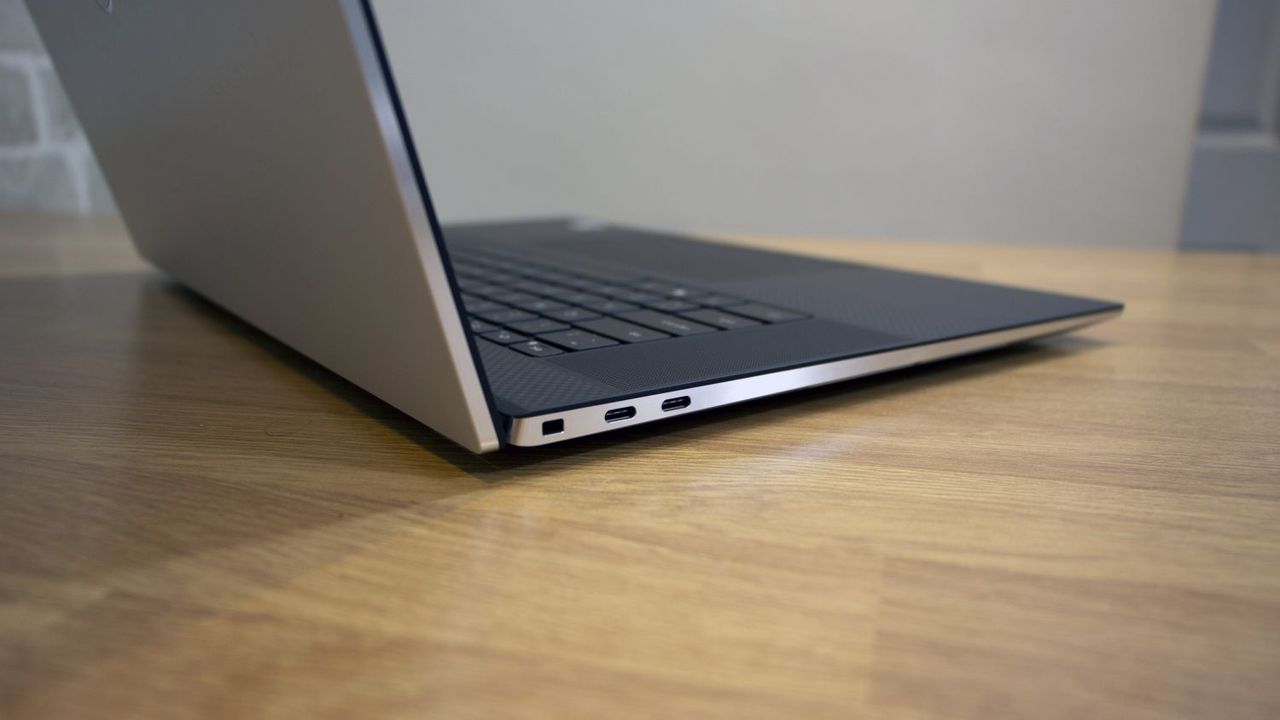 A photograph showing the Dell XPS 17's left-hand ports