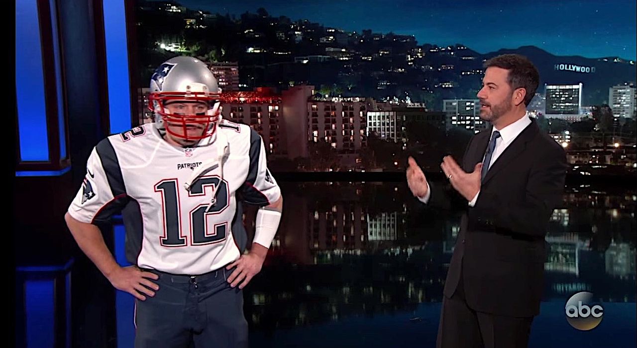 Matt Damon pretends to be Tom Brady