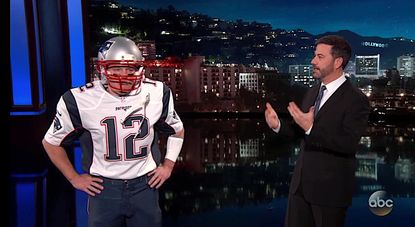 Matt Damon pretends to be Tom Brady