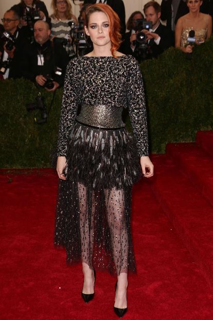 Kristen Stewart in a black Chanel dress at the 2014 Met Ball