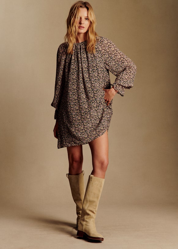 Bailie Dress - Meadow Print - Viscose - S&amp;eacute;zane