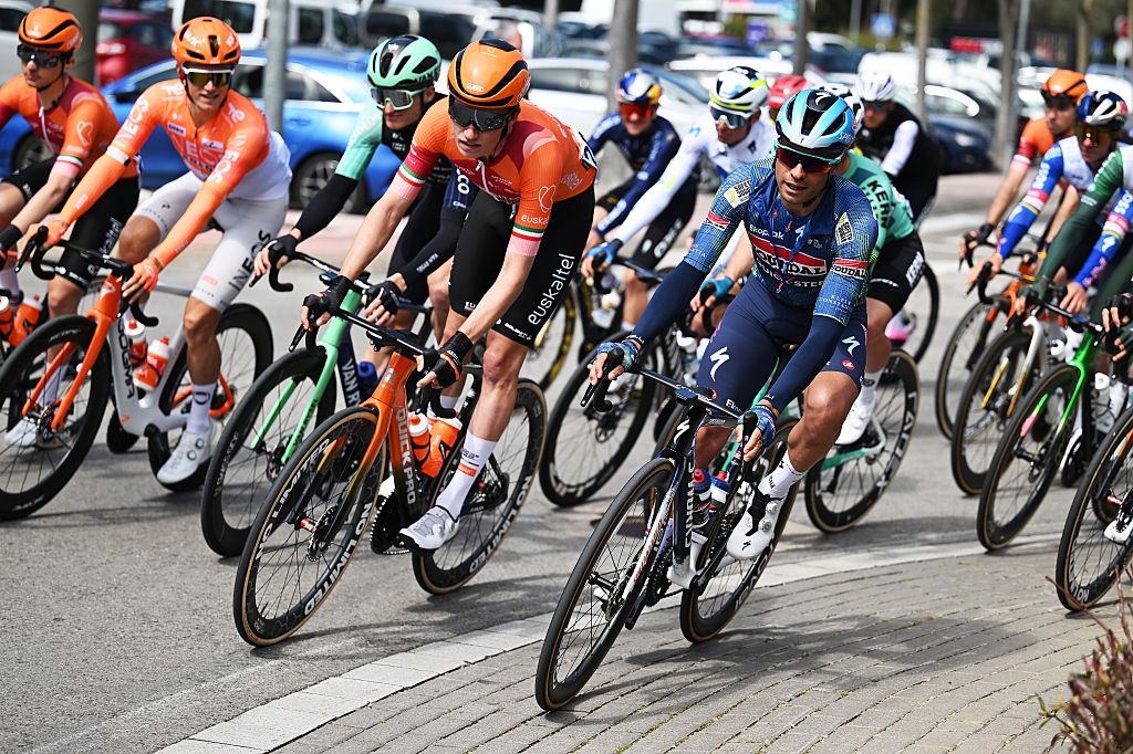 Danny van der Tuuk of Poland and Team Euskaltel - Euskadi and Mikel Landa of Spain and Team Soudal Quick-Step compete during the 105th Volta a Catalunya 2026