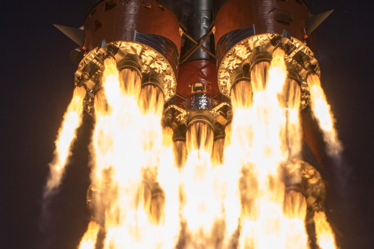 Russia&#039;s most recent launch of a Soyuz rocket carried three astronauts to the International Space Station on April 9, 2020.