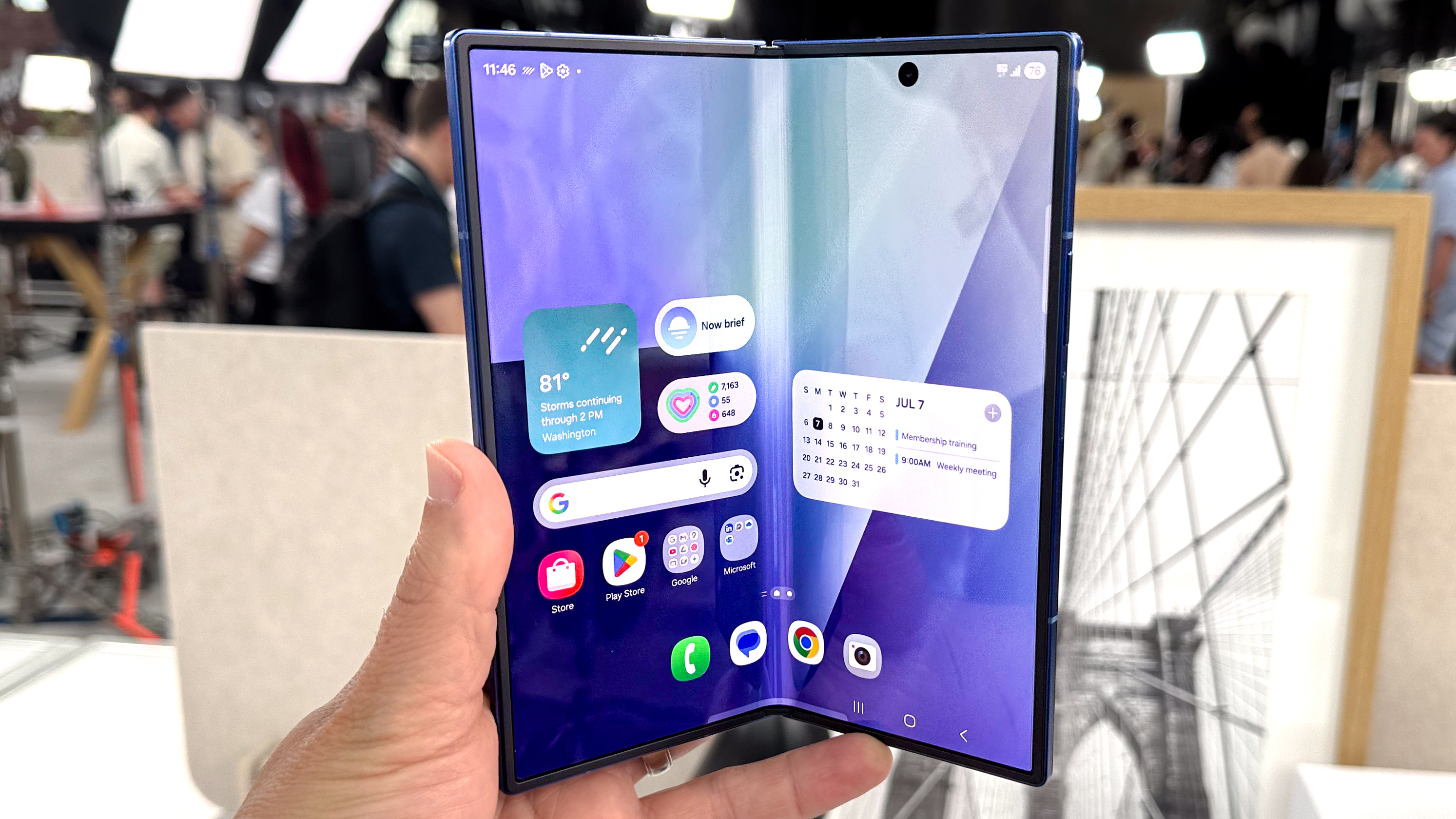 Galaxy Z Fold 7 shown during Samsung hands on event