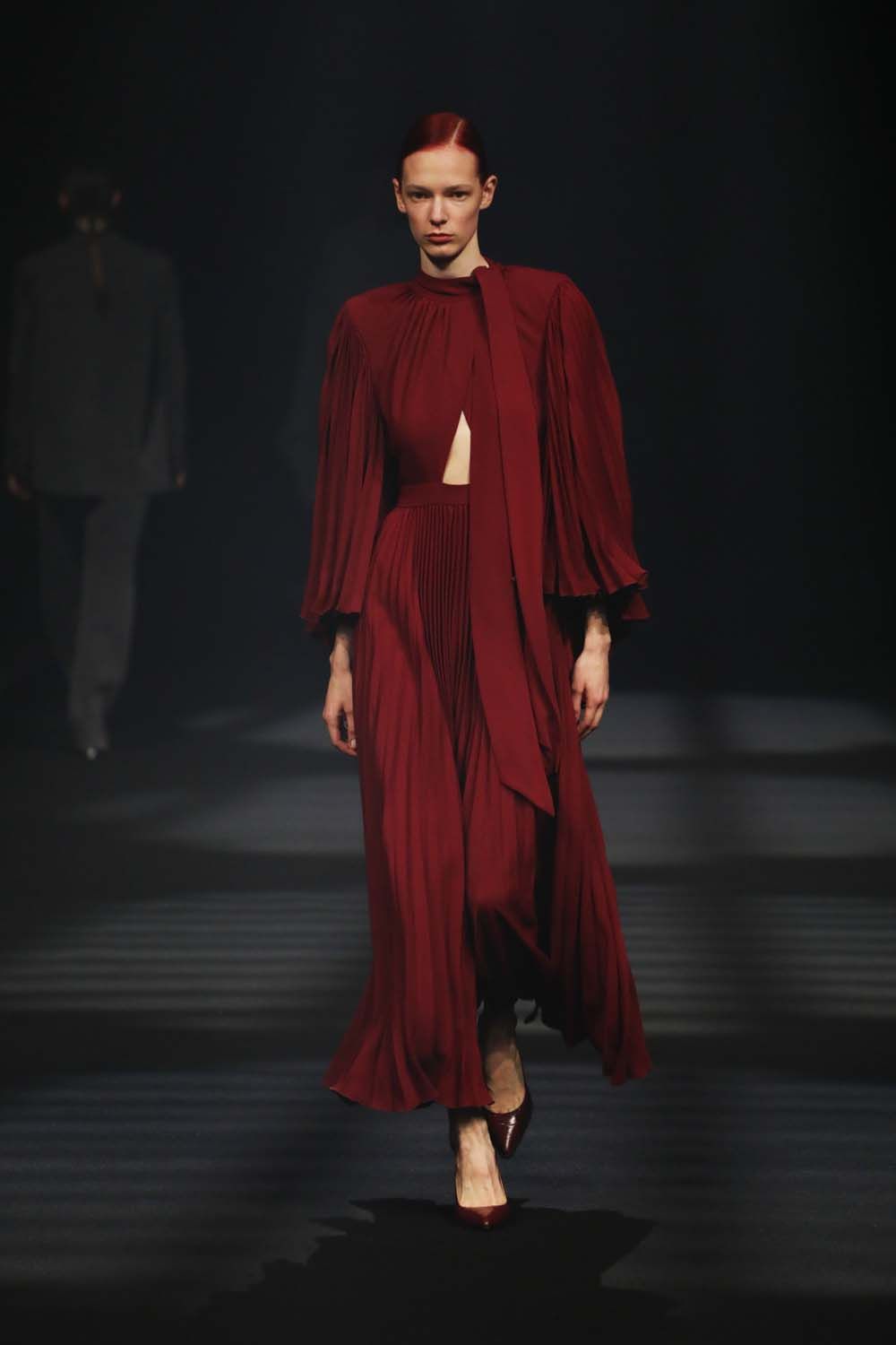 on the runway at London Fashion Week AW23