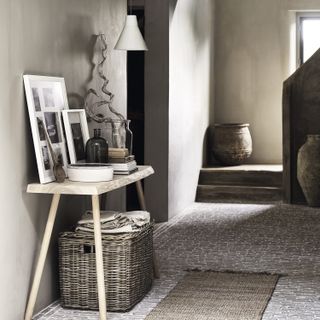 Kubu rattan box from The White Company used as a shoe storage idea