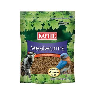 Kaytee bag of mealworms on white background