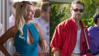Margot Robbie in Wolf of Wall Street and Ryan Gosling in La La Land, stars of Barbie movie