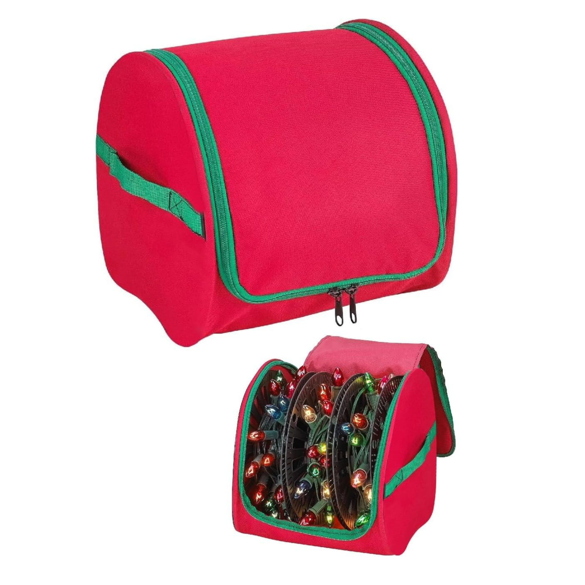 Christmas Light Storage Bag, Oxford Christmas Lights Decoration Storage Bag Christmas Fairy Lights Ornaments Organiser Barrel Bag, Heavy Duty Organiser for 375 Ft of Christmas Tree Light