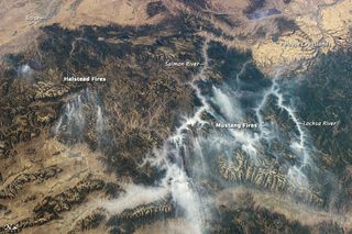 An Expedition 32 astronaut snapped this photographed of wildfire smoke over Idaho from the International Space Station on Sept. 3, 2012.