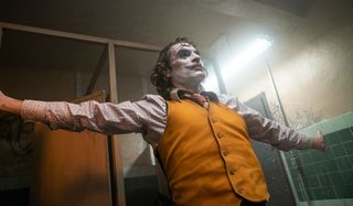 Joker dances in the bathroom