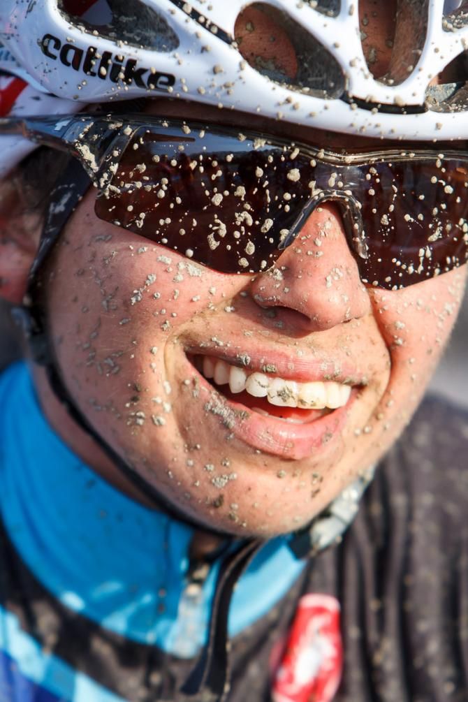 Erin Faccone (GPM Sport) smiles following her race