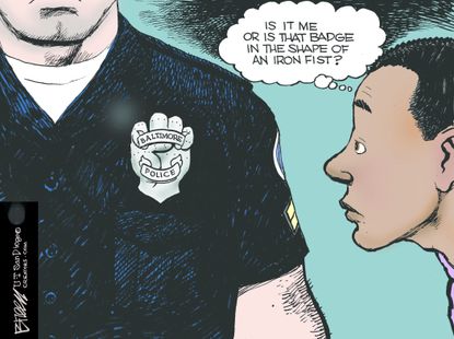 Editorial cartoon U.S. Baltimore police