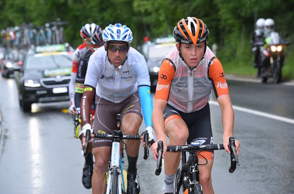 Antwan Tolhoek (Roompot - Oranje Peloton) leading the breakaway