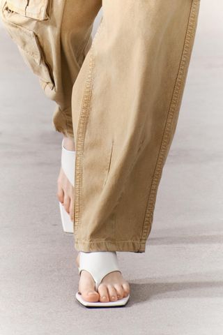 Zara, Toe Post Leather Sandals