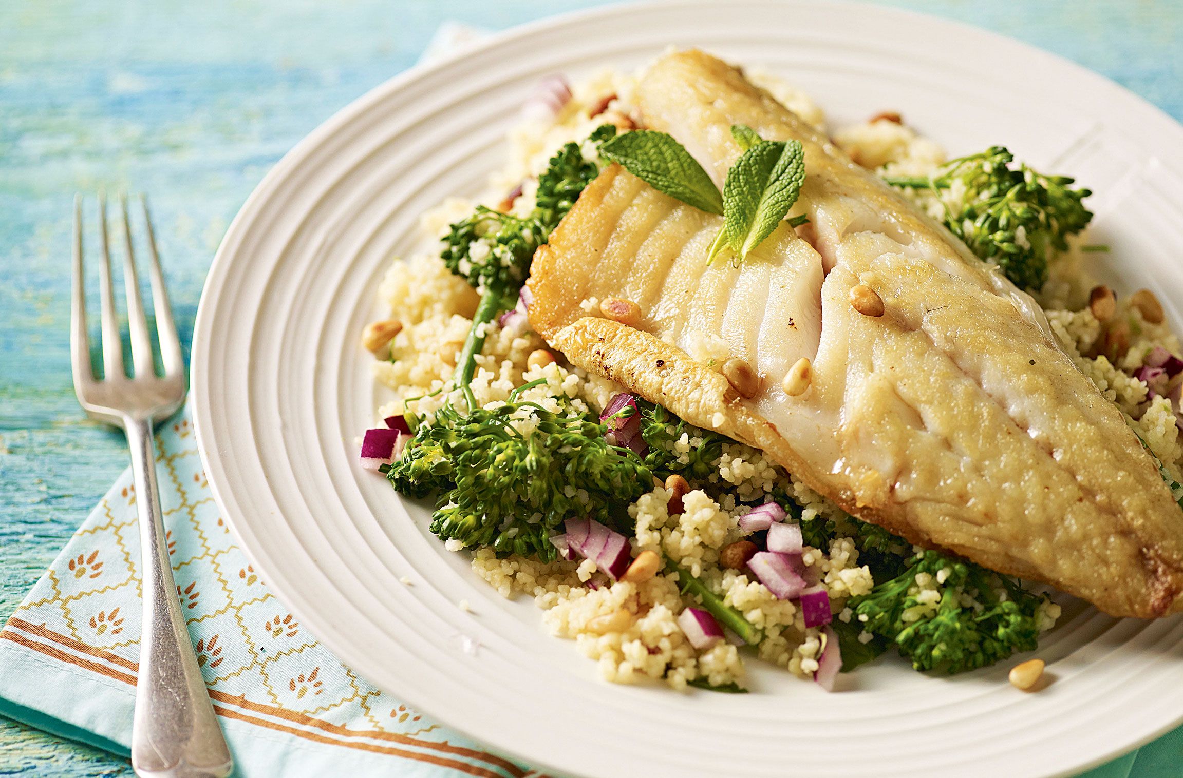 Sea bass with couscous recipe