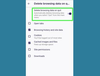 how to clear cache in Firefox - delete on quit