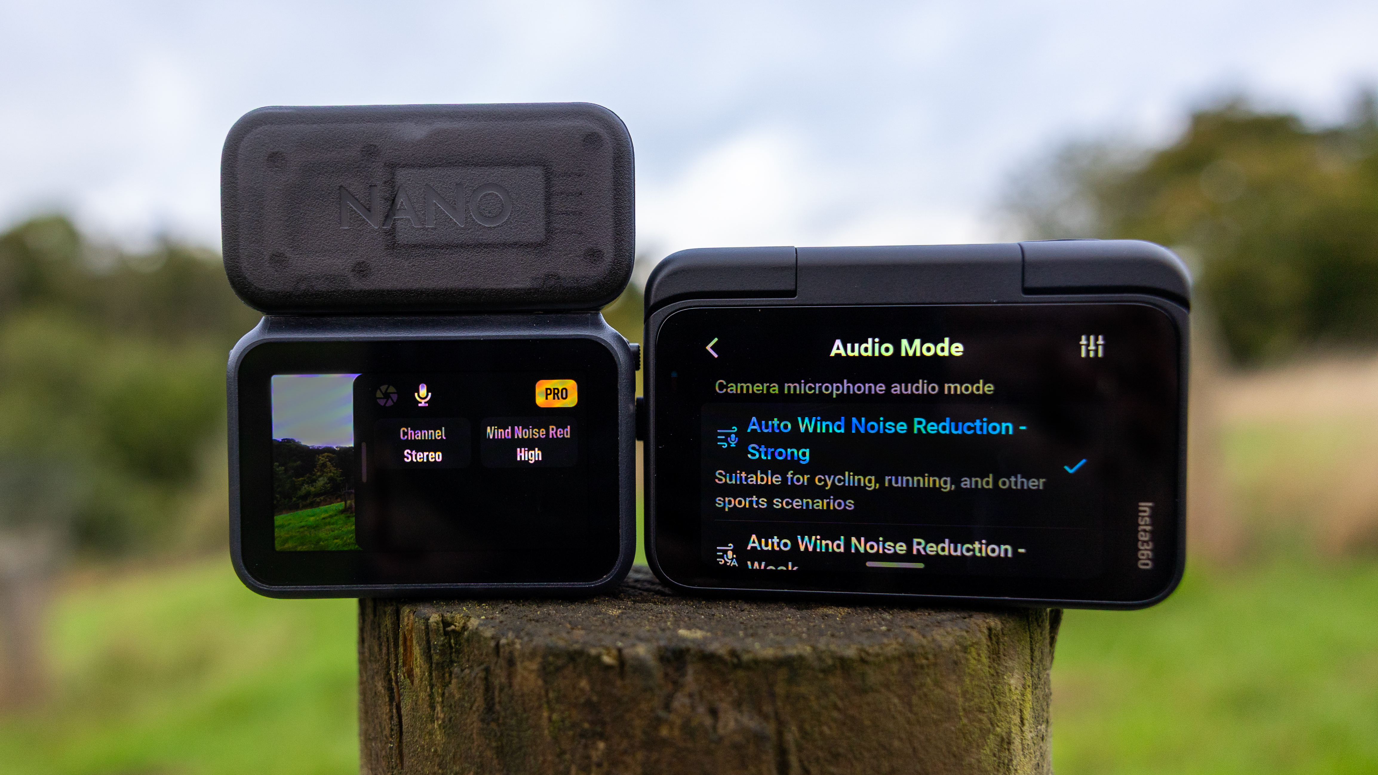 The DJI Osmo Nano and Insta360 Go Ultra action cameras