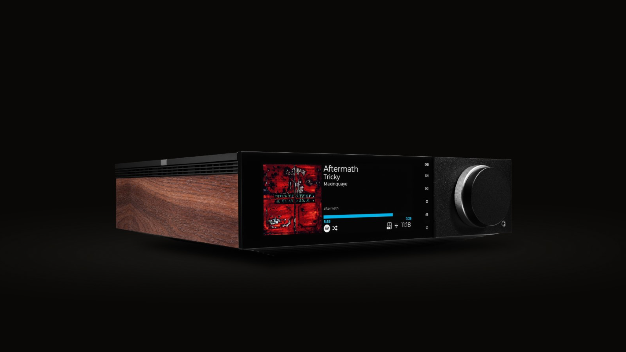 A moody product shot of the Cambridge Audio Evo 150 SE against a black background