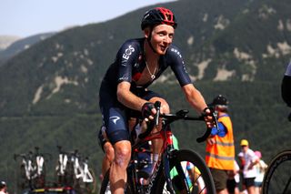 ANDORRELAVIEILLE ANDORRA JULY 11 Tao Geoghegan Hart of The United Kingdom and Team INEOS Grenadiers during the 108th Tour de France 2021 Stage 15 a 1913km stage from Cret to AndorrelaVieille Col de Beixalis 1796m Public Fans LeTour TDF2021 on July 11 2021 in AndorrelaVieille Andorra Photo by Michael SteeleGetty Images