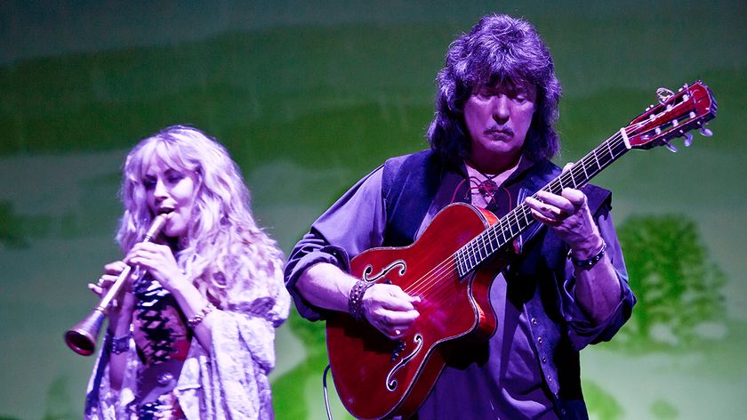 (L-R) Candice Night and Ritchie Blackmore of Blackmore&#039;s Night perform live during a concert at the Admiralspalast on July 8, 2016 in Berlin, Germany